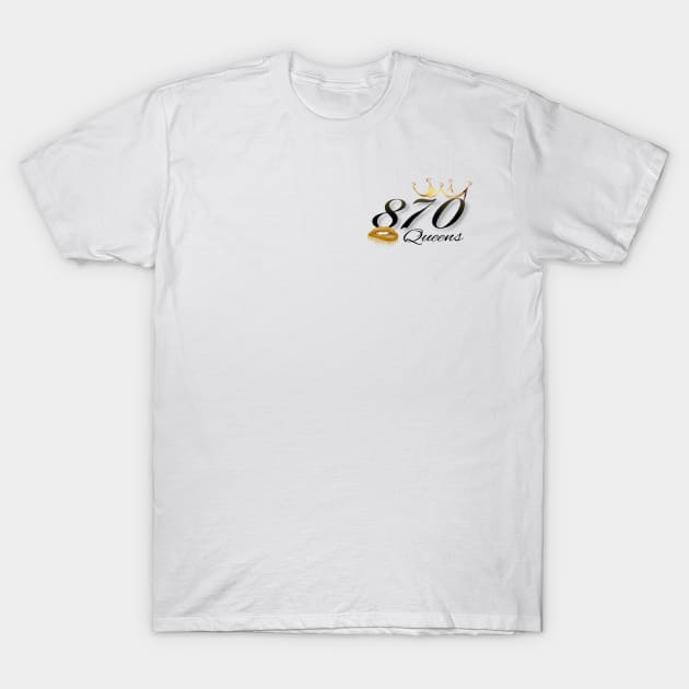 870 Queen Small Corner Logo T-Shirt by 870 Cornhole Nation